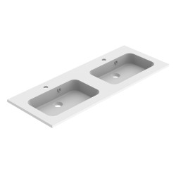 Plan de toilette Milo double vasque blanc mat 120 cm | ALLIBERT