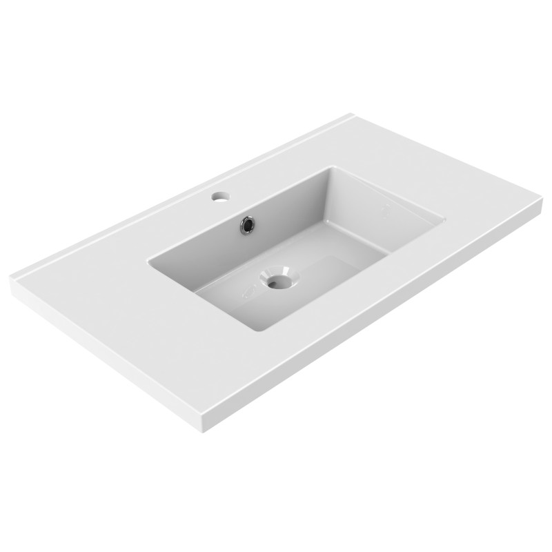 Plan de toilette Tobi blanc brillant 80 cm ALLIBERT