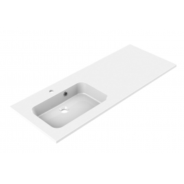 Plan de toilette Style 120 cm blanc brillant vasque décentrée ALLIBERT