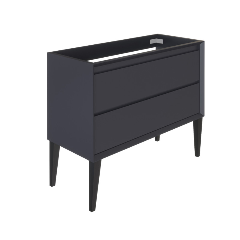 Meuble sous-lavabo Delta Erebor avec 2 tiroirs 80 cm Bleu de Prusse mat ALLIBERT