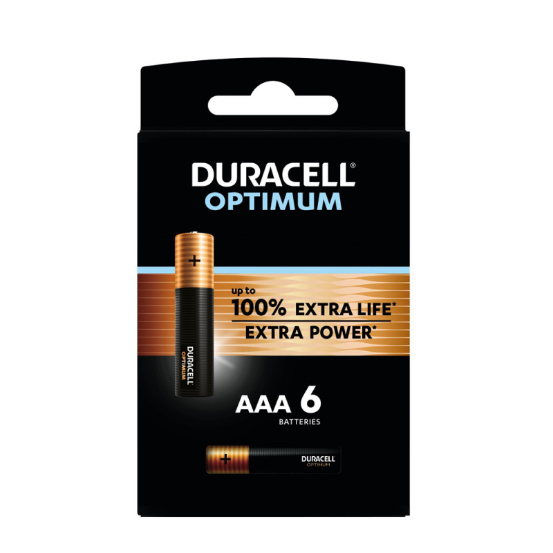 Pile alcaline AAA Optimum 6 pièces DURACELL