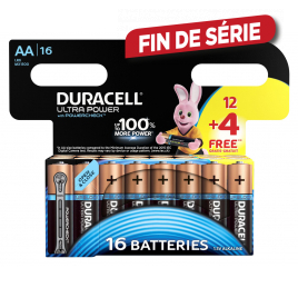 Pile alcaline AA Ultra Power 12 + 4 pièces DURACELL
