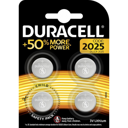 Pile bouton au lithium DL2025 4 pièces DURACELL