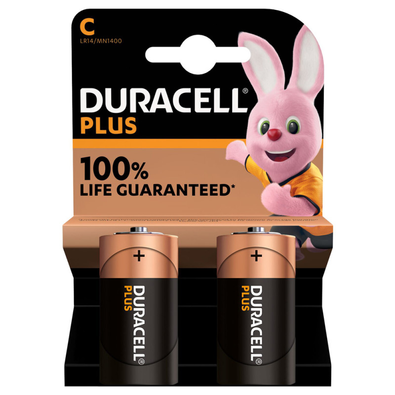 Pile alcaline Plus C 2 pièces DURACELL