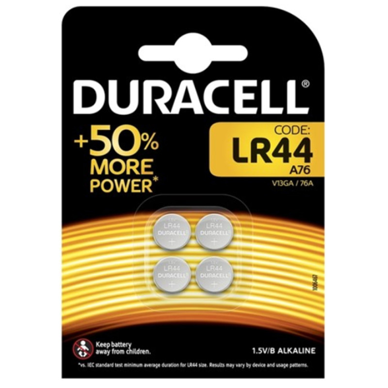 Pile bouton LR44 1,5 V 4 pièces DURACELL