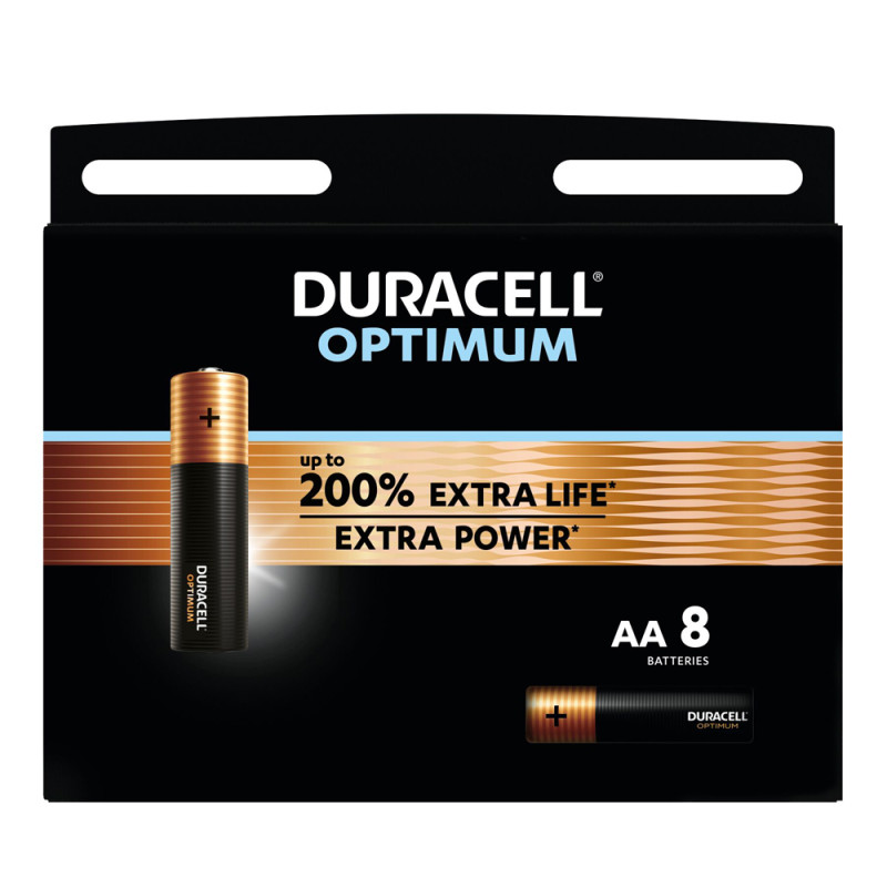 Pile alcaline AA Optimum 8 pièces DURACELL