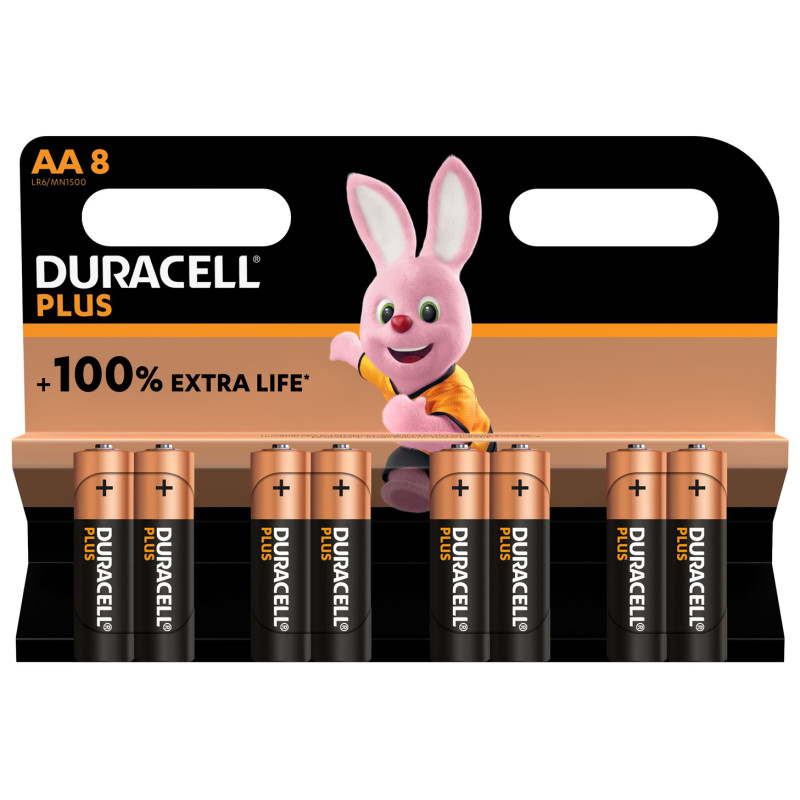 Pile alcaline AA Plus 8 pièces DURACELL