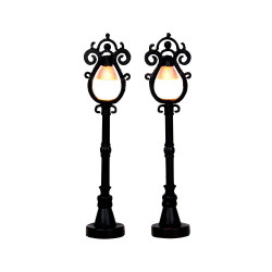 Figurines Lampadaires Parisienne 2 pièces – Déco Noël | LEMAX


