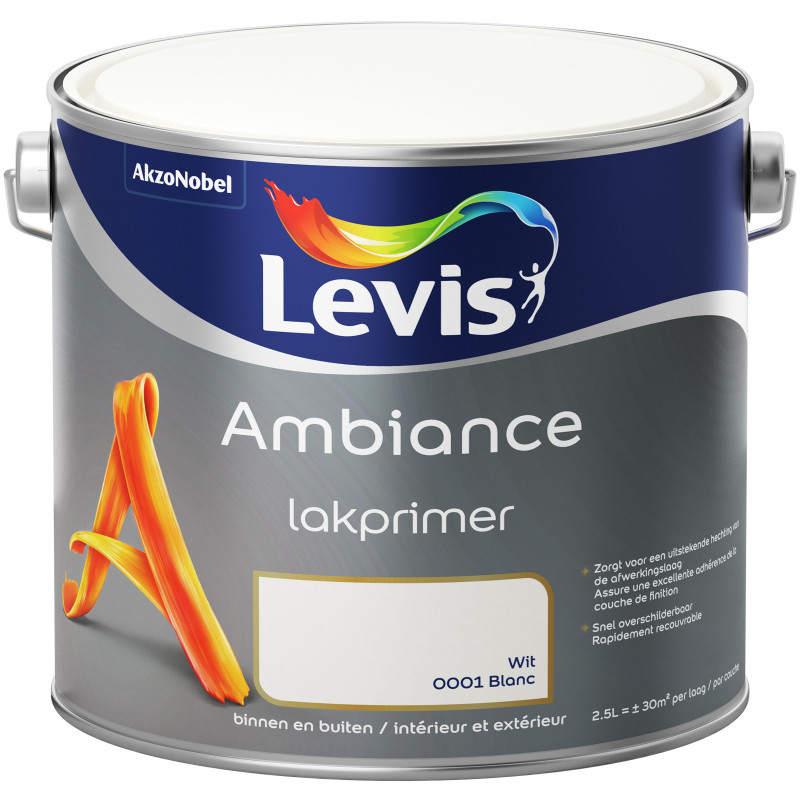 Laque primer Ambiance 2,5 L blanc LEVIS