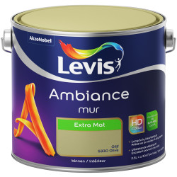 Peinture mur Ambiance Olive extra mat 2,5L LEVIS – Finition parfaite | LEVIS