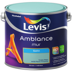 Peinture Mur Ambiance Pierre Turquoise Satin 2,5L | LEVIS
