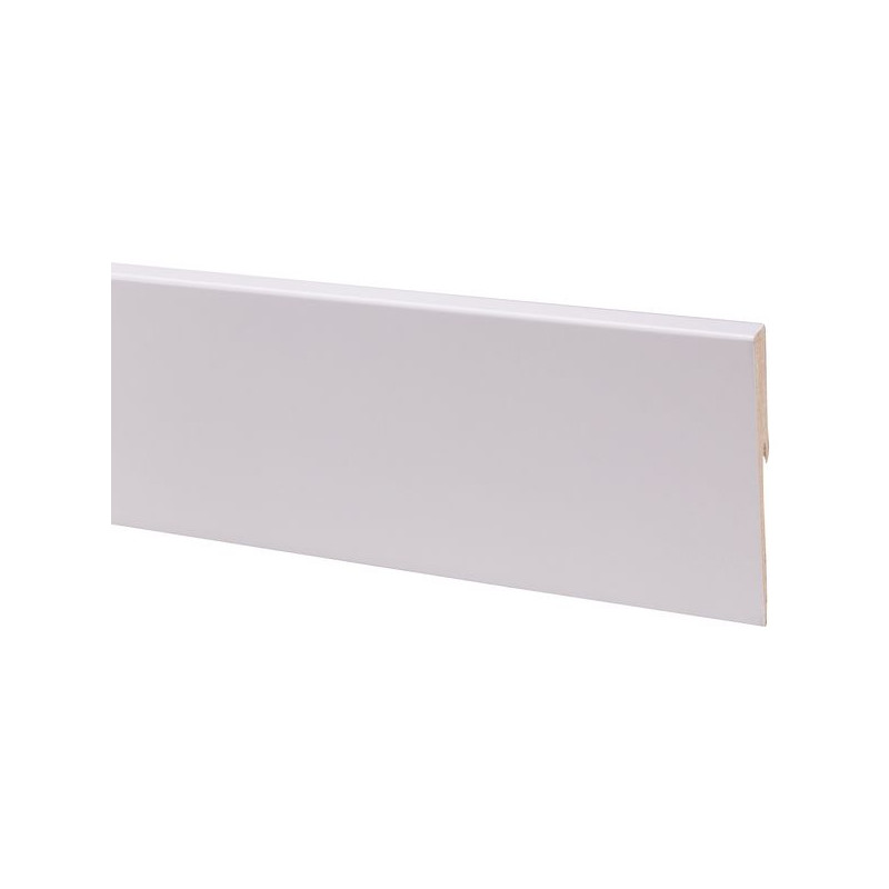 Plinthe en MDF revêtue Cubic blanche 240 x 12 x 1,2 cm CANDO