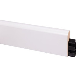 Plinthe cache câble en MDF blanche 240 x 8 x 1,9 cm CANDO