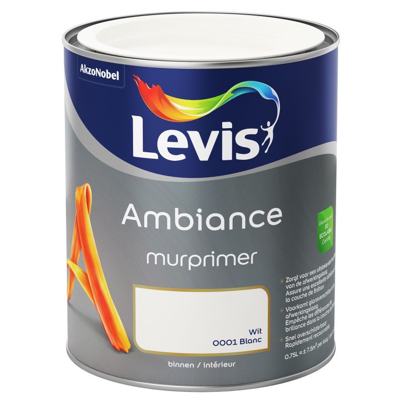 Primer mur Ambiance blanc 0,75 L LEVIS