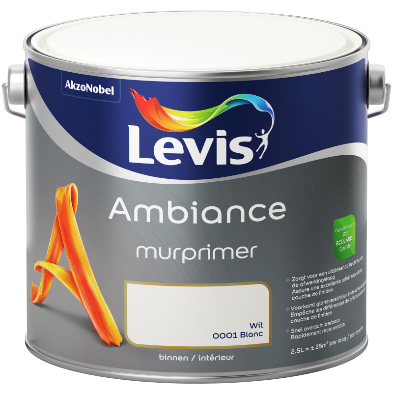 Primer mur Ambiance blanc 2,5 L LEVIS