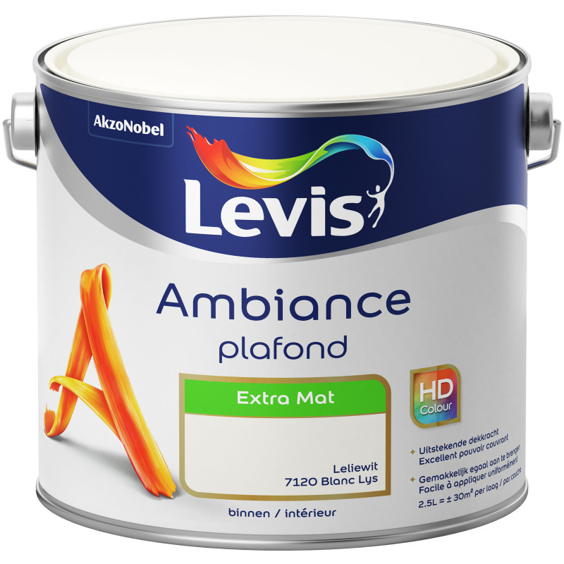 Peinture plafond Ambiance Blanc lys 2,5 L LEVIS