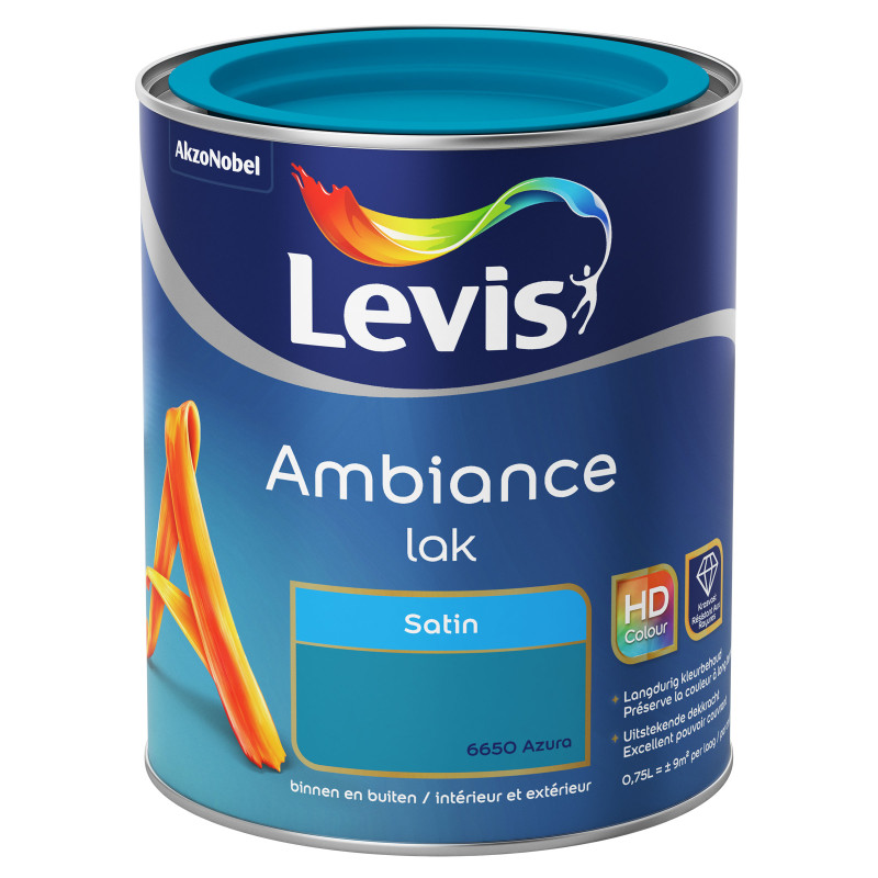 Peinture laque Ambiance Azura satin effet miroir 0,75 L LEVIS