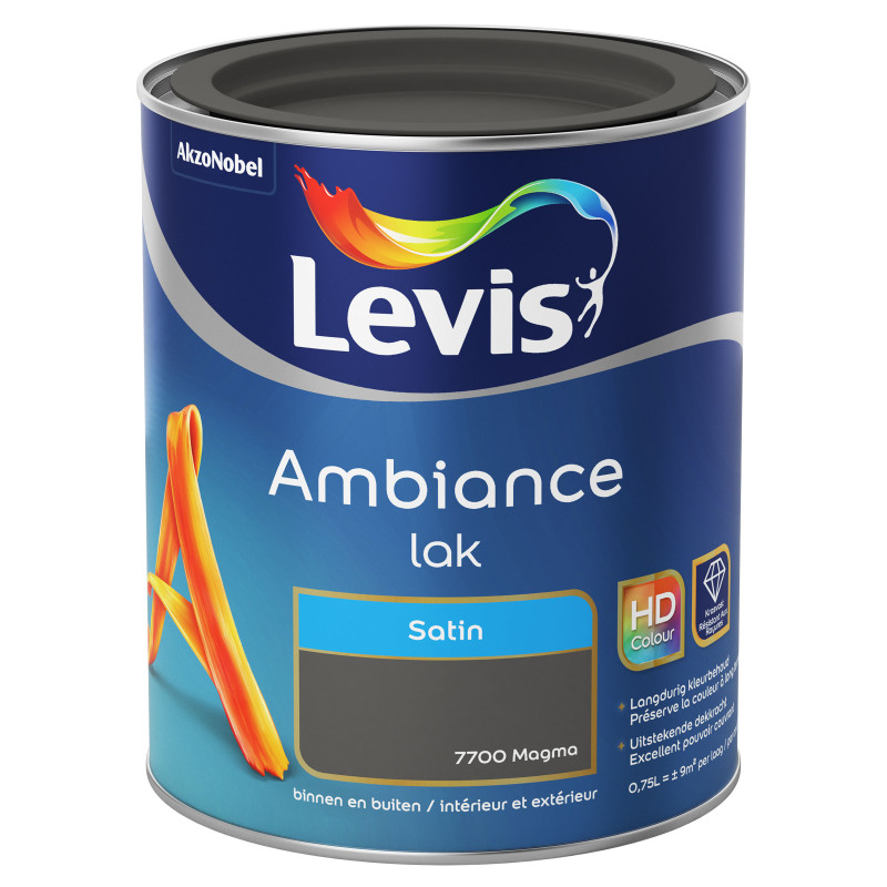 Peinture laque Ambiance Magma satin effet miroir 0,75 L LEVIS