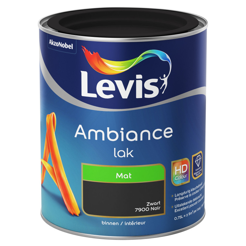 Peinture laque Ambiance Noir mat effet miroir 0,75 L LEVIS