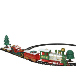 Set train de Noël animé et rails 283 cm  LUMINEO