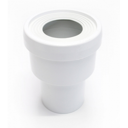 Raccord droit de toilette ? 80 mm PVC blanc