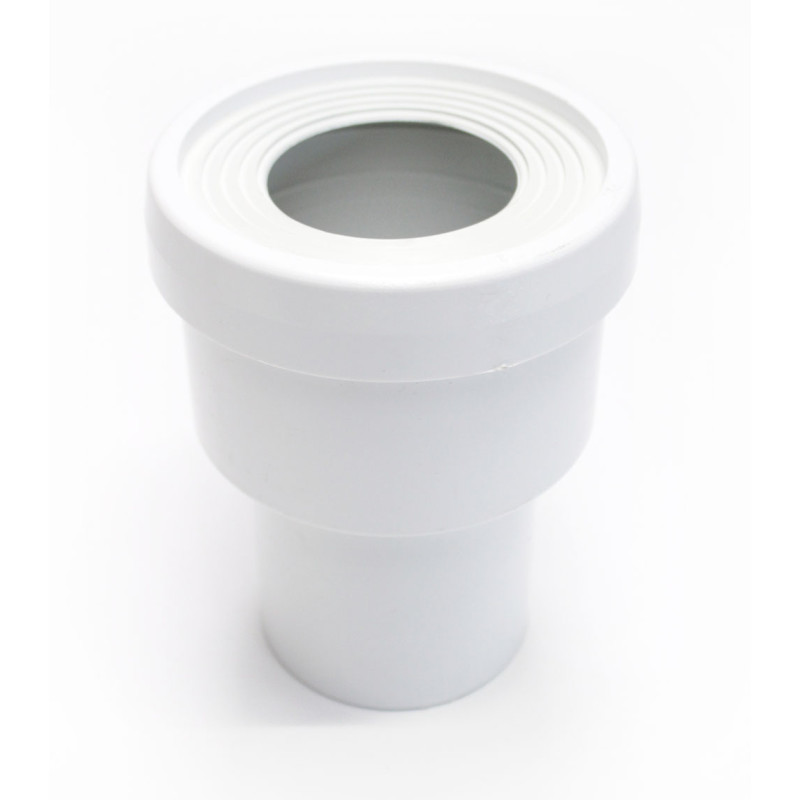 Raccord droit de toilette ? 80 mm PVC blanc