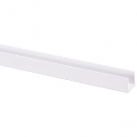 Profil U en PVC blanc 260 x 1,8 x 2,1 cm