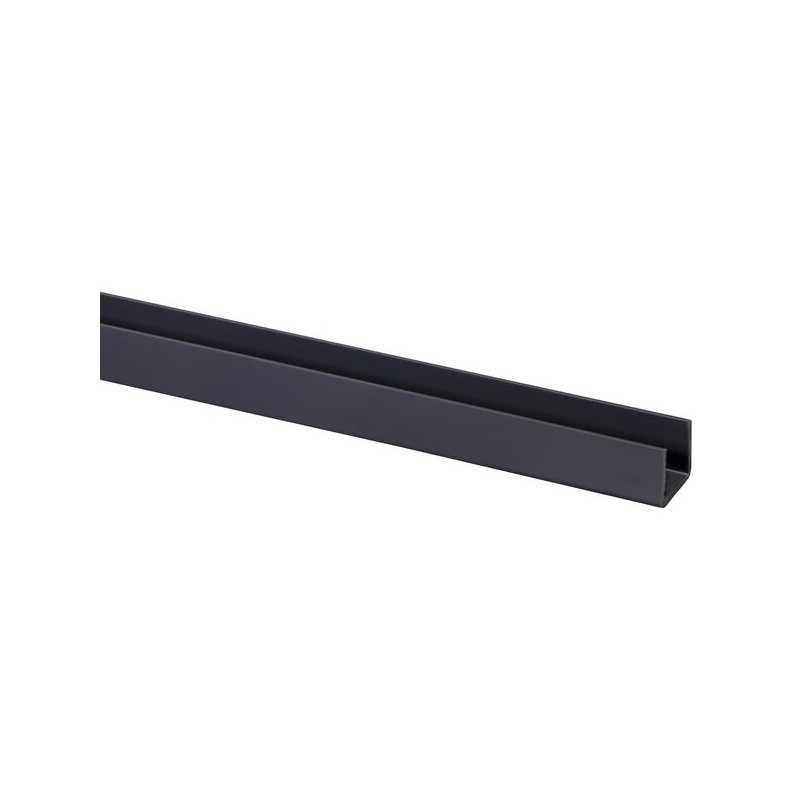 Profil U en PVC anthracite 260 x 1,8 x 2,1 cm