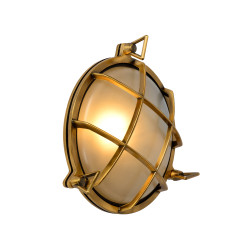 Applique extérieure ronde dorée Dudley E27 60 W dimmable LUCIDE