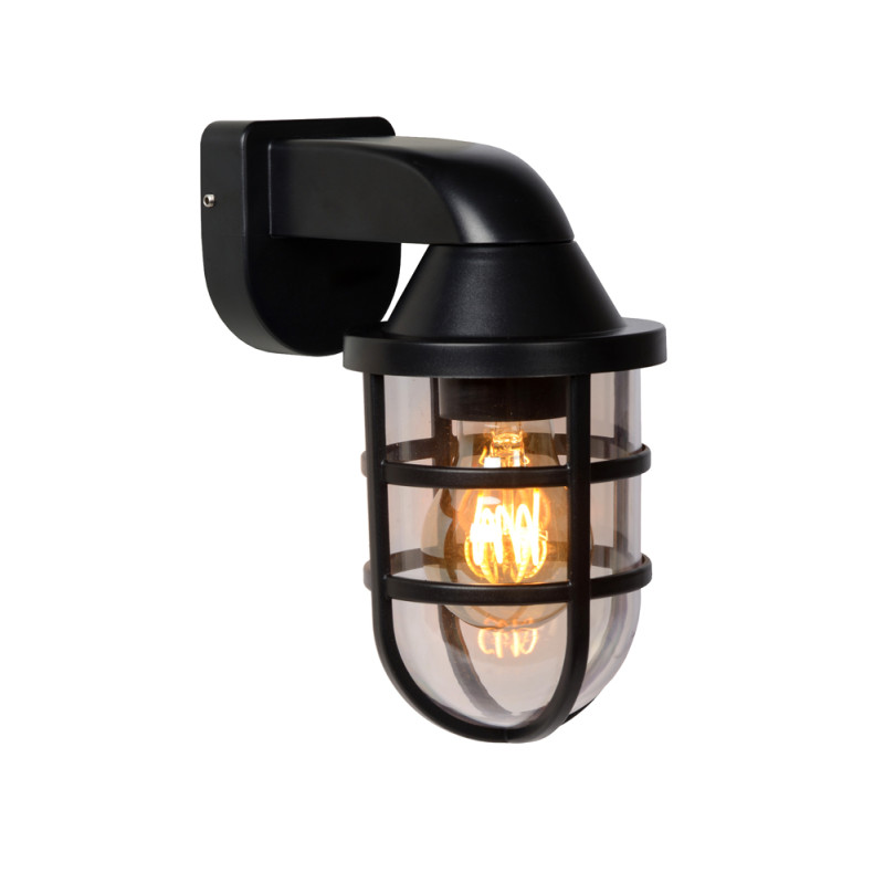 Applique extérieure noire Lewis E27 60 W dimmable LUCIDE