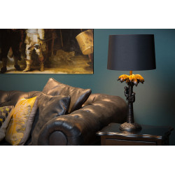 Lampe de table noire et dorée Coconut E27 40 W LUCIDE