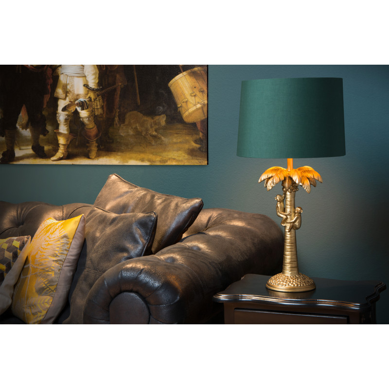 Lampe de table verte et dorée Coconut E27 40 W LUCIDE