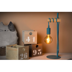 Lampe de table bleue Paulien E27 60 W LUCIDE
