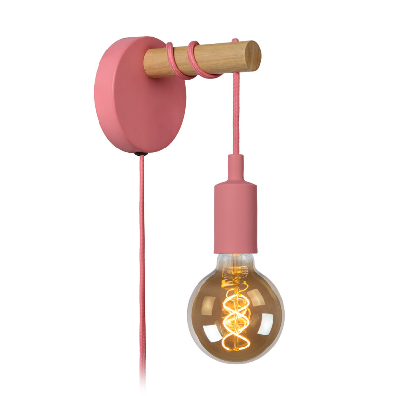 Applique murale rose E27 60 W dimmable LUCIDE