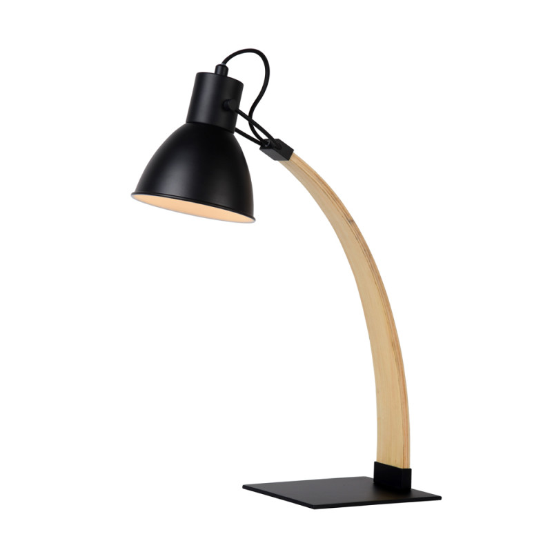 Lampe de bureau noire Curf E27 60 W LUCIDE