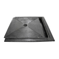 Taque en fonte double paroi 40 x 40 cm carrée SCALA