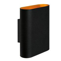 Applique Ovalis noire et dorée dimmable E14 2 x 9 W LUCIDE