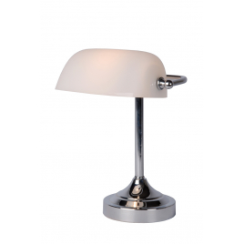 Lampe à poser Banker blanche dimmable E14 40 W LUCIDE