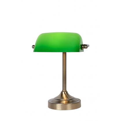 Lampe de table verte Banker E14 40 W dimmable LUCIDE