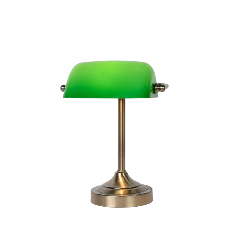 Lampe de table verte Banker E14 40 W dimmable LUCIDE