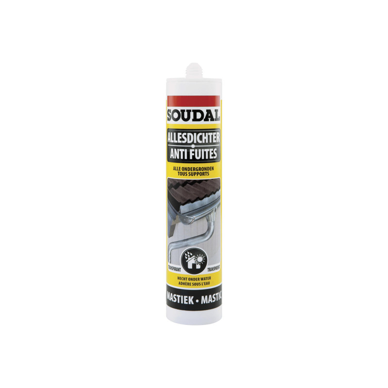 Mastic anti-fuites Transparent 290 ml SOUDAL