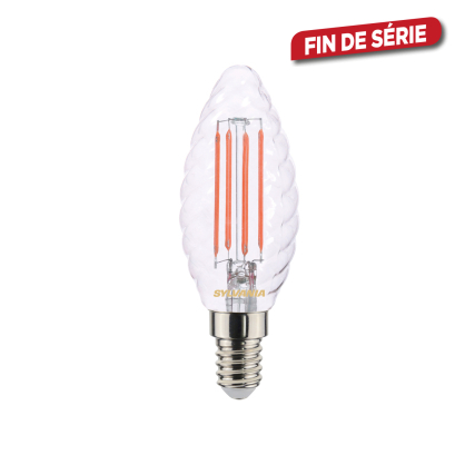 Ampoule LED flamme torsadée E14 4,5 W 470 lm blanc chaud SYLVANIA