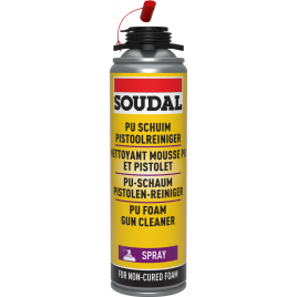Spray nettoyant pour mousse PU et pistolet 500 ml SOUDAL
