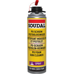 Spray nettoyant pour mousse PU et pistolet 500 ml SOUDAL