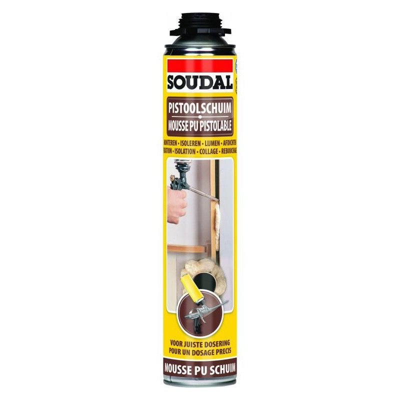 Mousse PU pistolable 750 ml SOUDAL