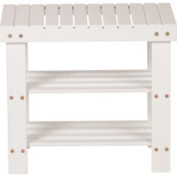 Banquette en bois pour salle de bain blanc 45 x 28 x 50 cm CASIBEL