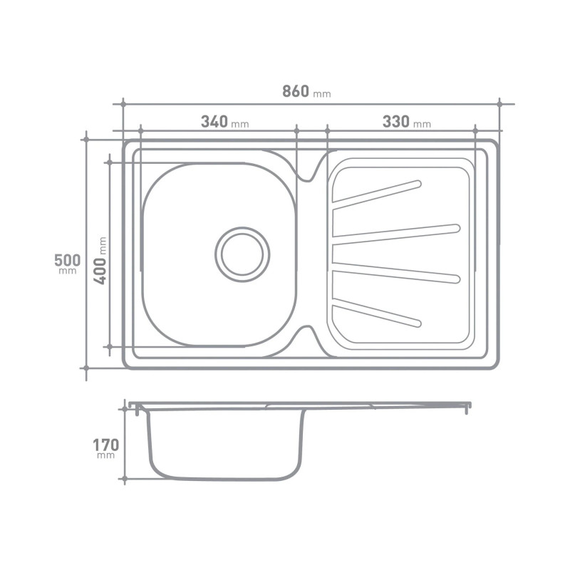 Évier de cuisine à encastrer Legato 1 + 1/2 bac acier inoxydable 100 x 50 cm VAN MARCKE GO Évier de cuisine à encastrer Legato 1 + 1/2 bac acier inoxydable 100 x 50 cm VAN MARCKE GO