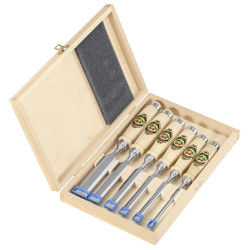 Coffret Ciseaux à Bois Manche Bois 6 Pcs - Outils Menuiserie | KIRSCHEN