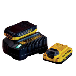 Kit avec chargeur et 2 batteries Lithium-Ion 18 V 2 Ah STANLEY FATMAX