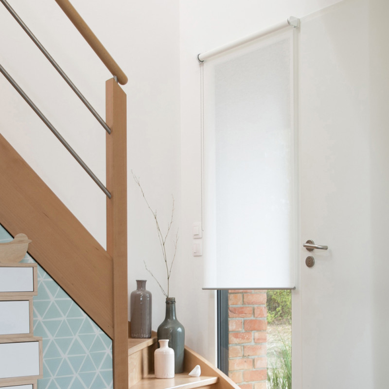 Store enrouleur voile blanc 140 x 250 cm MADECO